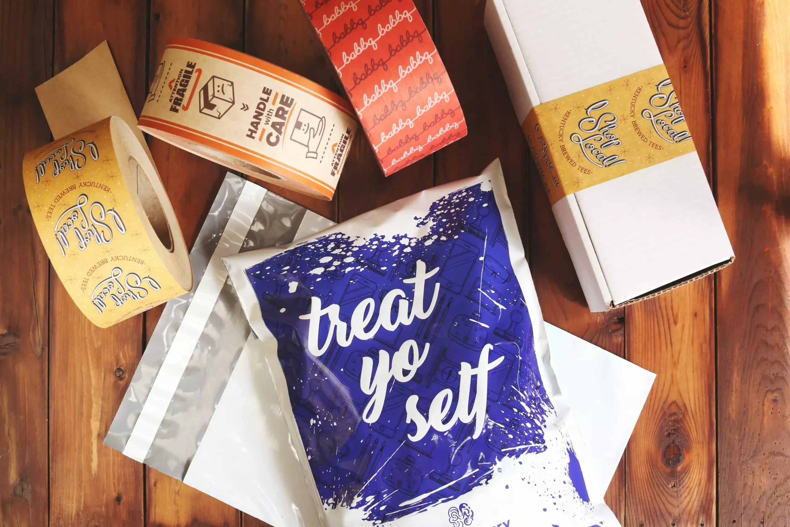 custom product packaging labels, inserts, and tape