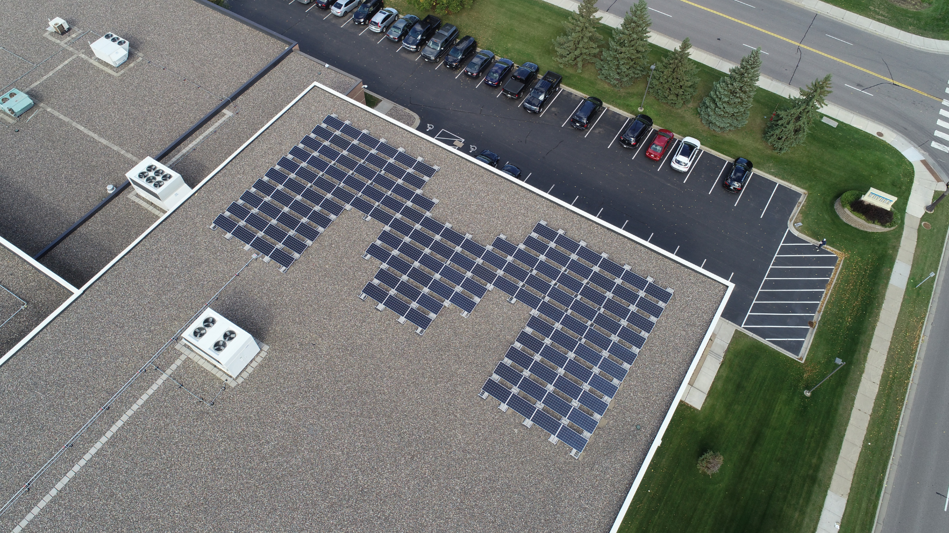 roof with solar panels
