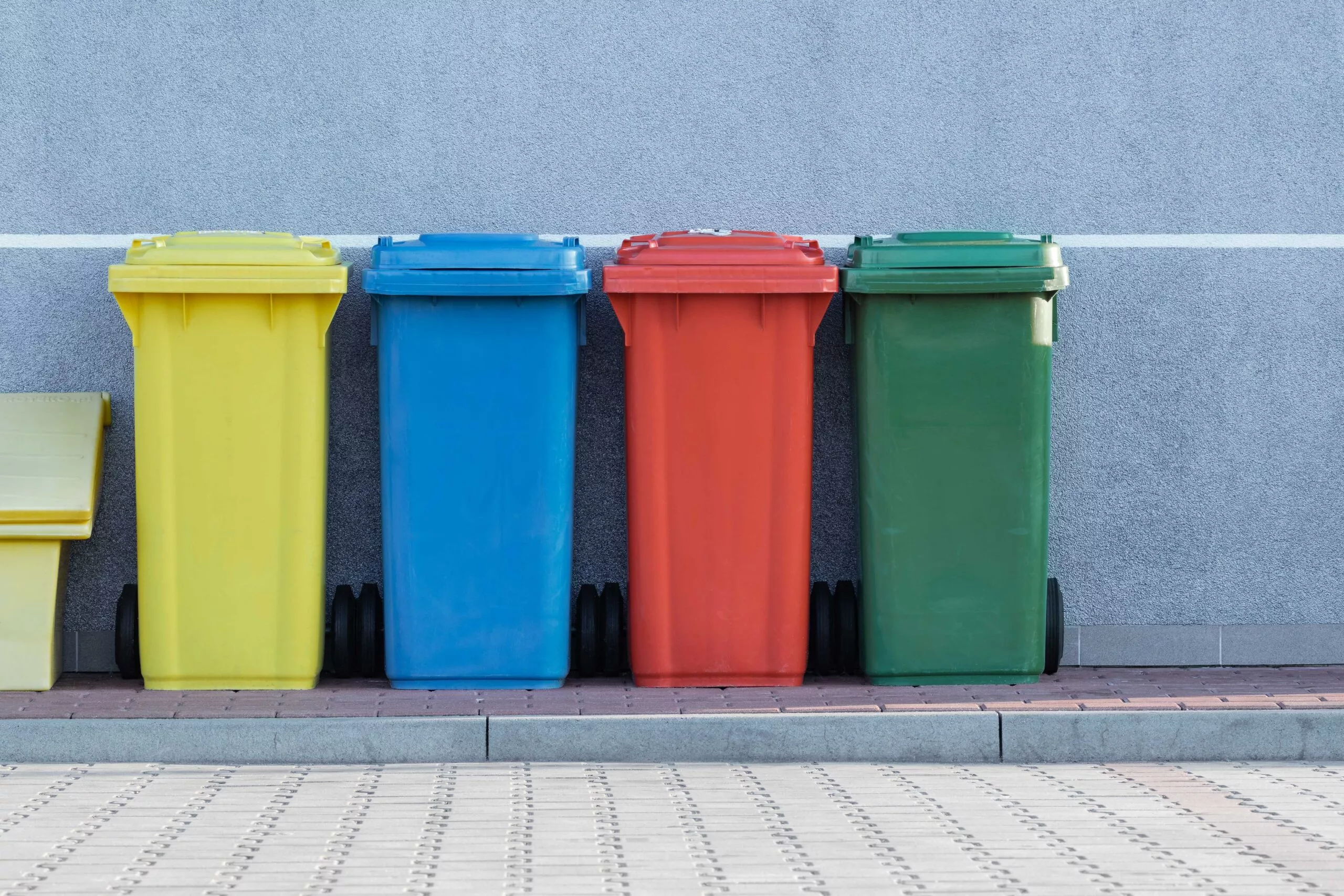 recycling bins, packaging