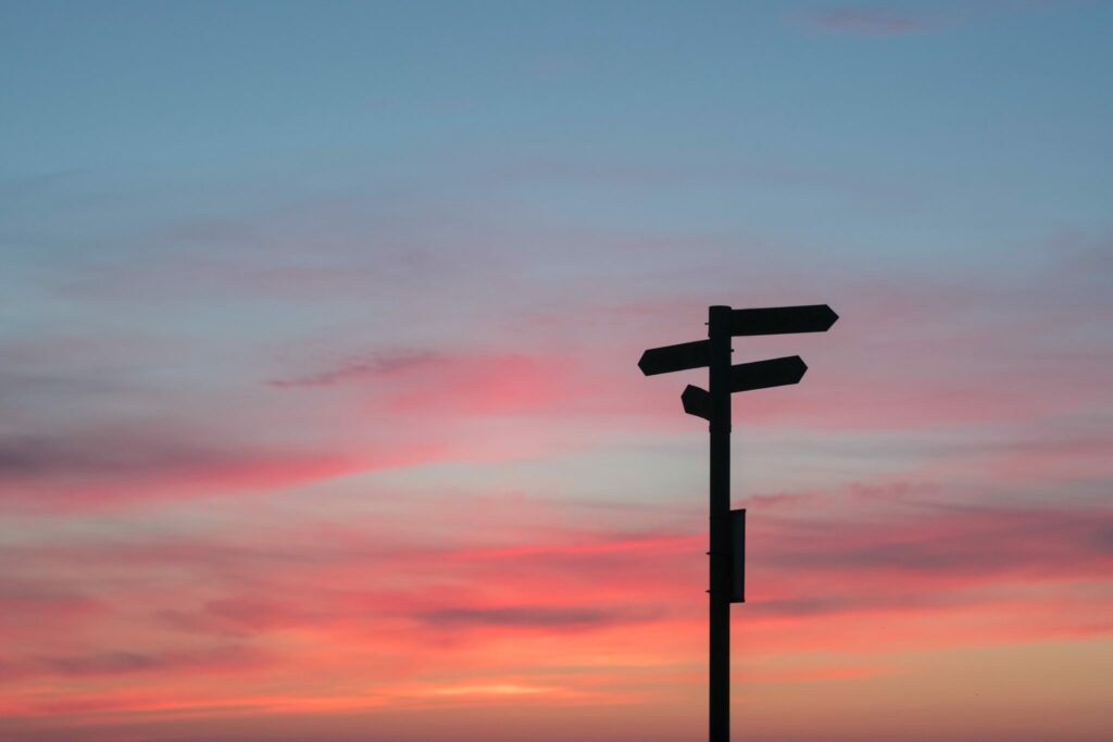 photo of sky and signage silhoutte
