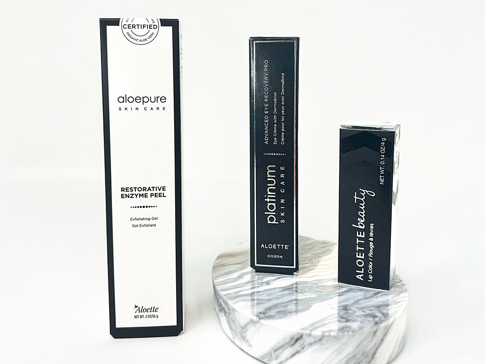 Aloette Skincare carton packaging